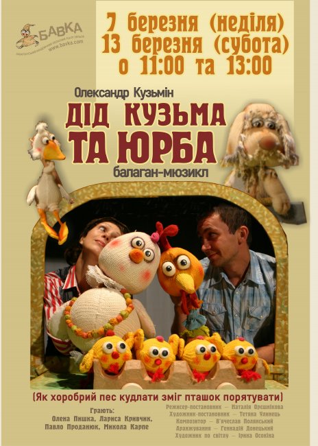 Репертуар театру ляльок „БАВКА” на БЕРЕЗЕНЬ 2021 р