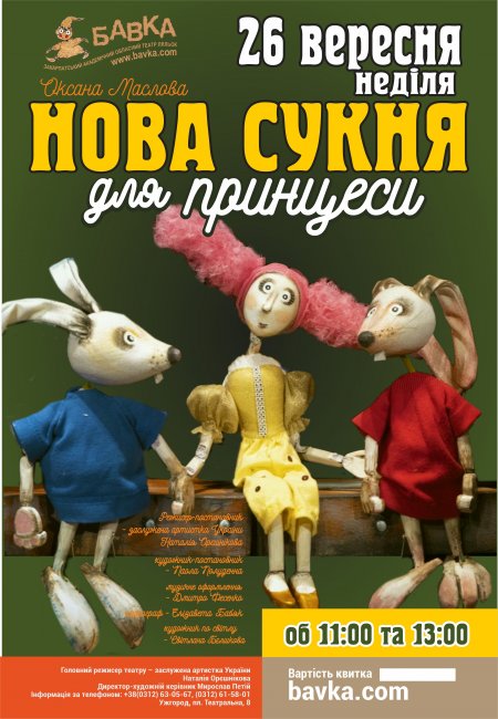 Репертуар театру ляльок „БАВКА” на ВЕРЕСЕНЬ  2021 року